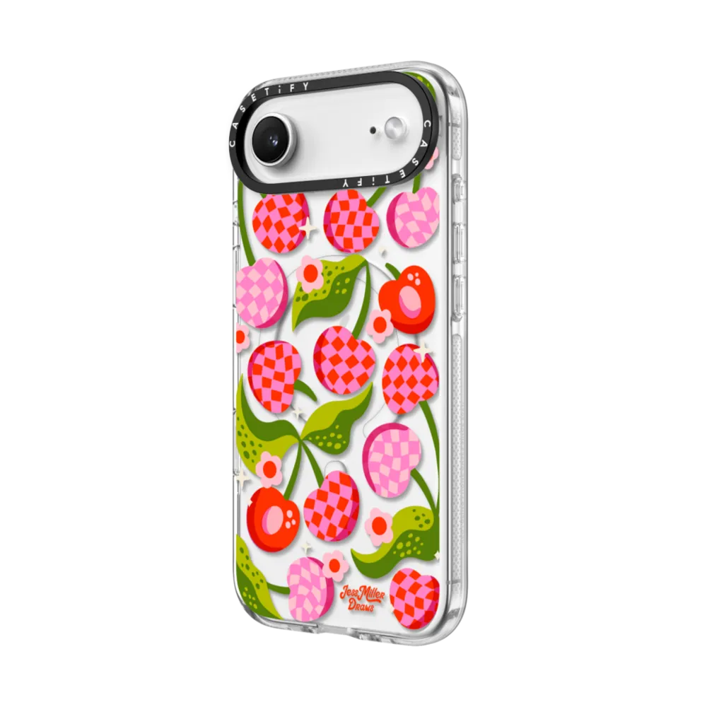 Impact Clear iPhone Air Case MagSafe Compatible - Checkered Cherries