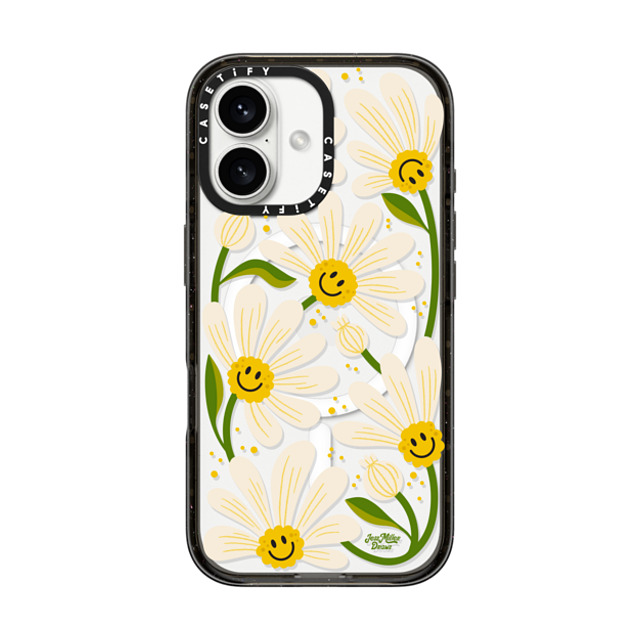 Jess Miller Draws x CASETiFY iPhone 16 ケース ブラック インパクトケース MagSafe対応 90s Daisy