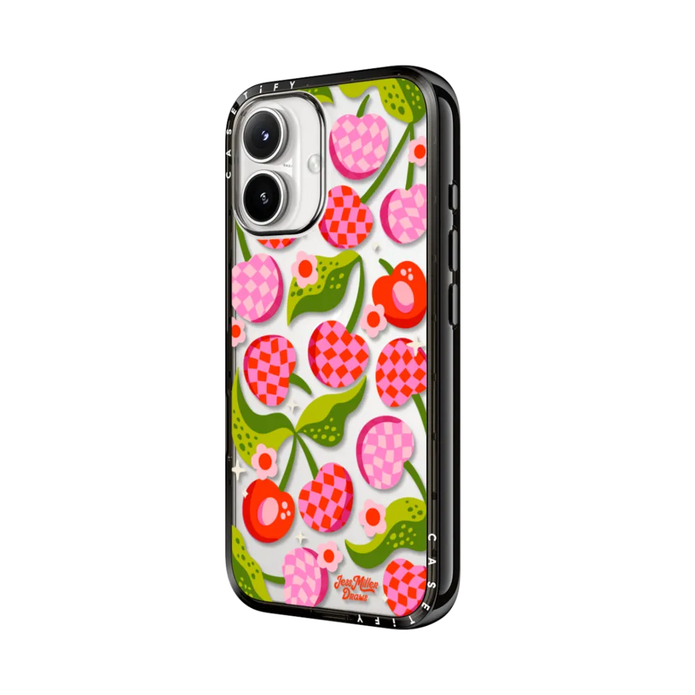 Impact Lite iPhone 16 Plus Case - Checkered Cherries
