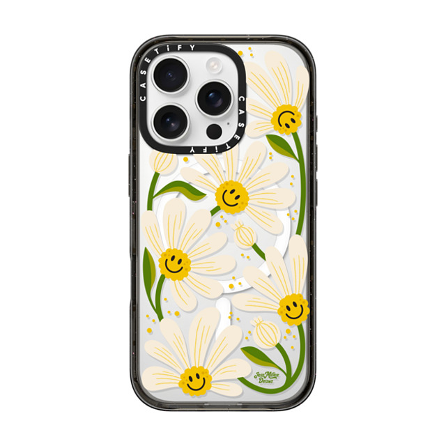 Jess Miller Draws x CASETiFY iPhone 16 Pro ケース ブラック インパクトケース MagSafe対応 90s Daisy