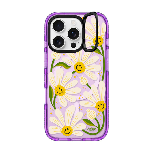 Jess Miller Draws x CASETiFY iPhone 16 Pro Case パープル インパクトリングスタンドケース MagSafe対応 90s Daisy Jess Miller Draws x CASETiFY iPhone 16 Pro Case パープル インパクトリングスタンドケース MagSafe対応 90s Daisy