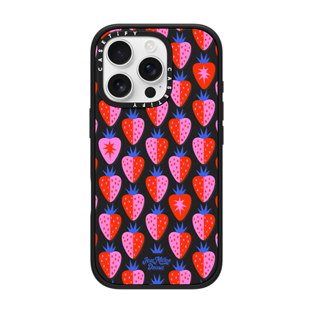 Jess Miller Draws x CASETiFY iPhone 16 Pro ケース Cherry,Strawberry マットブラック インパクトケース MagSafe対応 Strawberry Patch Mother's Day Jess Miller Draws x CASETiFY iPhone 16 Pro ケース Cherry,Strawberry マットブラック インパクトケース MagSafe対応 Strawberry Patch Mother's Day