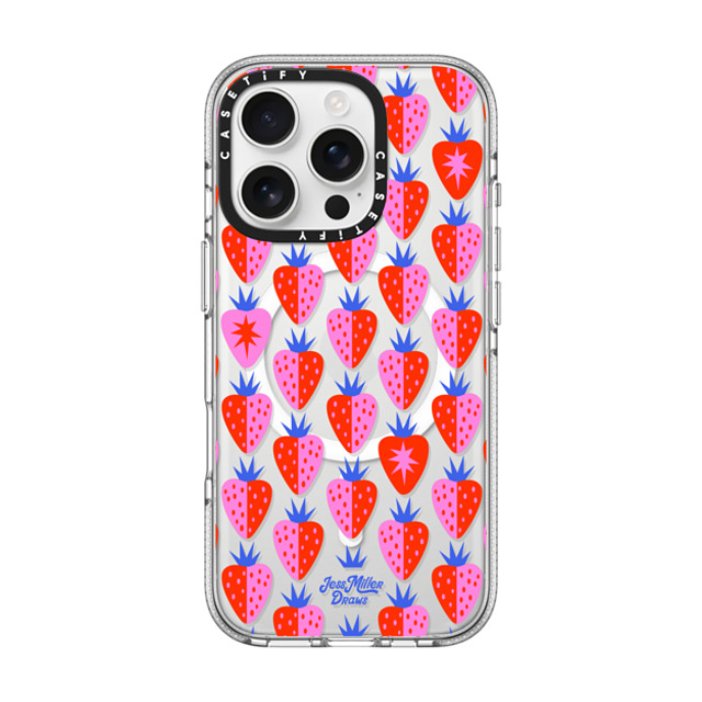 Jess Miller Draws x CASETiFY iPhone 16 Pro ケース Cherry,Strawberry クリア クリア ケース MagSafe対応 Strawberry Patch Mother's Day Jess Miller Draws x CASETiFY iPhone 16 Pro ケース Cherry,Strawberry クリア クリア ケース MagSafe対応 Strawberry Patch Mother's Day