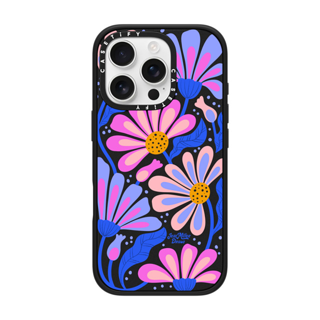 Jess Miller Draws x CASETiFY iPhone 16 Pro ケース マットブラック インパクトケース Mystic Daisy