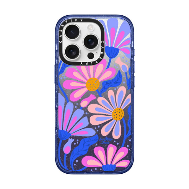 Jess Miller Draws x CASETiFY iPhone 16 Pro ケース Summer,Floral Glitter Indigo インパクトケース MagSafe対応 Mystic Daisy Father's Day Jess Miller Draws x CASETiFY iPhone 16 Pro ケース Summer,Floral Glitter Indigo インパクトケース MagSafe対応 Mystic Daisy Father's Day