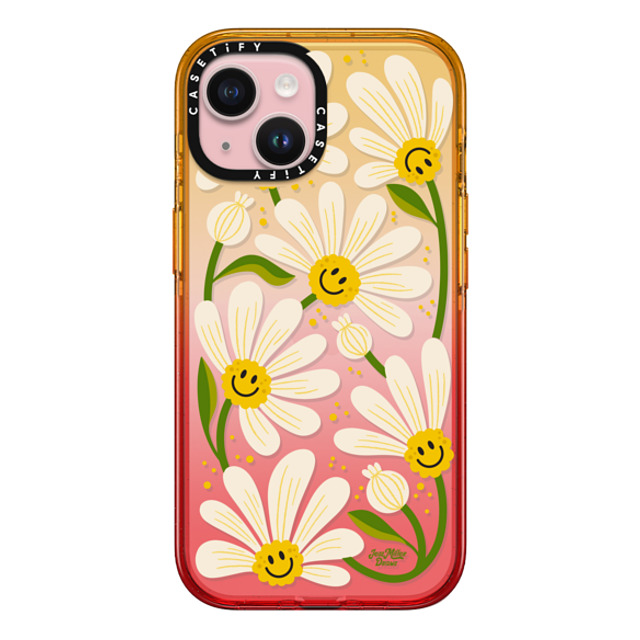 Jess Miller Draws x CASETiFY iPhone 15 ケース Peach Haze インパクトケース 90s Daisy