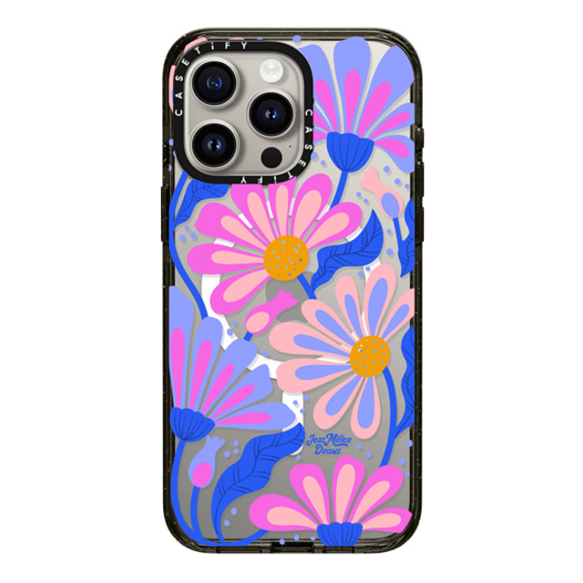 Jess Miller Draws x CASETiFY iPhone 15 Pro Max ケース ブラック インパクトケース MagSafe対応 Mystic Daisy