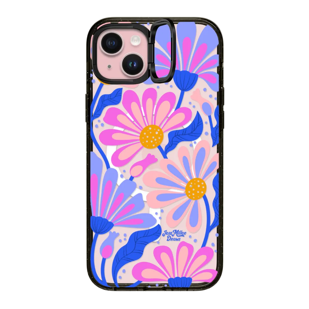 Impact Ring Stand iPhone 15 Plus Case MagSafe Compatible - Mystic Daisy