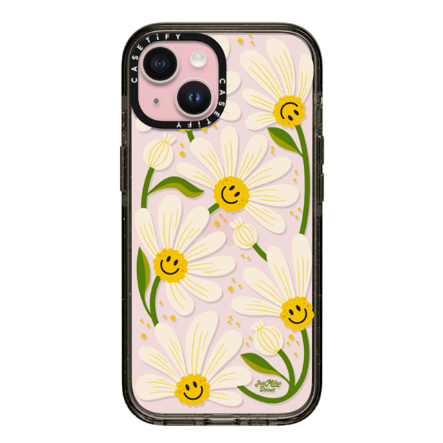 Jess Miller Draws x CASETiFY iPhone 15 ケース ブラック インパクトケース 90s Daisy