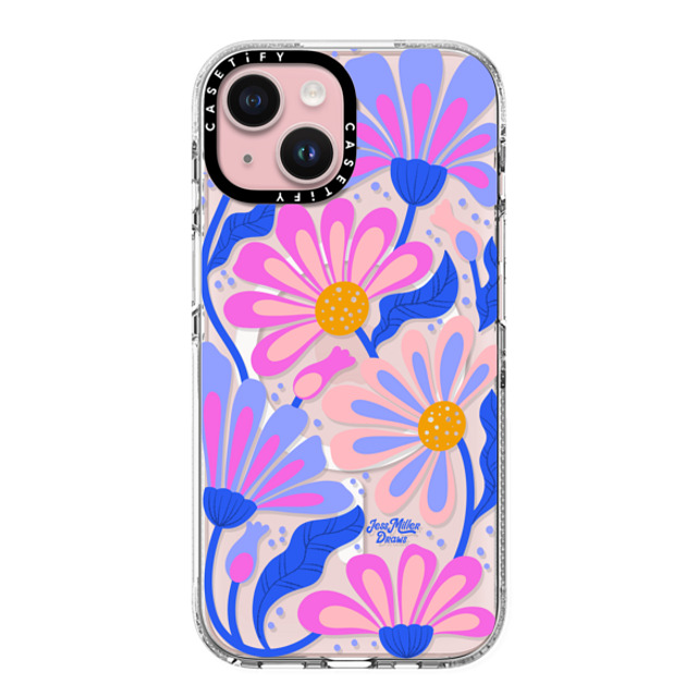 Jess Miller Draws x CASETiFY iPhone 15 ケース クリア クリア ケース MagSafe対応 Mystic Daisy