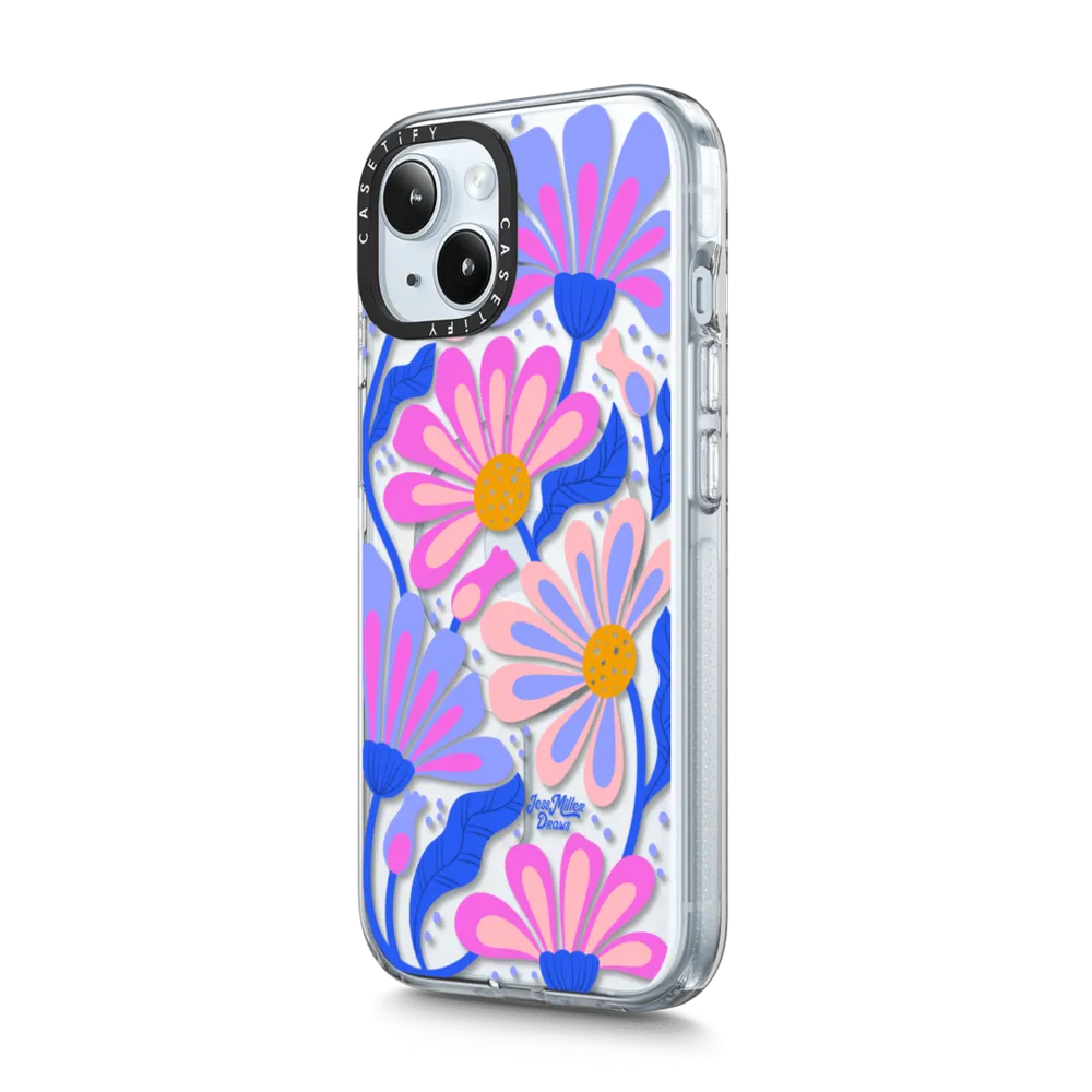 Clear iPhone 15 Plus Case MagSafe Compatible - Mystic Daisy