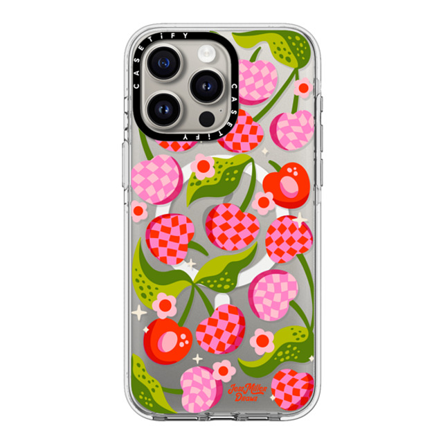 Jess Miller Draws x CASETiFY iPhone 15 Pro Max ケース クリア クリア ケース MagSafe対応 Checkered Cherries