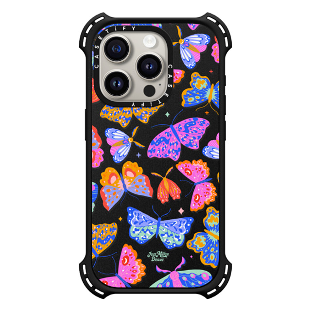 Jess Miller Draws x CASETiFY iPhone 15 Pro Case Matte Black バウンスケース Mystic Moth Jess Miller Draws x CASETiFY iPhone 15 Pro Case Matte Black バウンスケース Mystic Moth