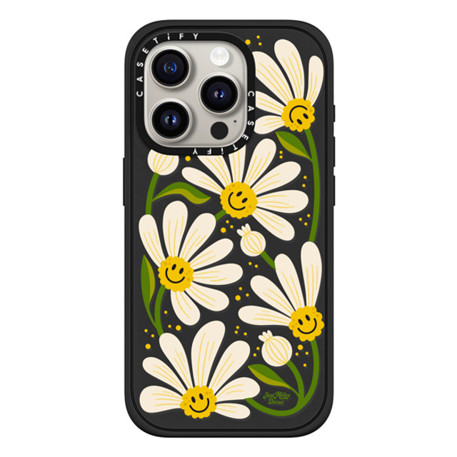 Jess Miller Draws x CASETiFY iPhone 15 Pro ケース マットブラック インパクトケース MagSafe対応 90s Daisy