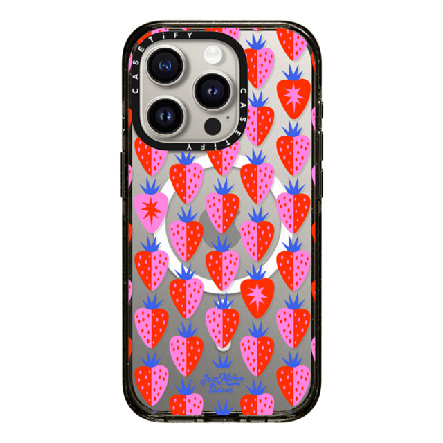 Jess Miller Draws x CASETiFY iPhone 15 Pro ケース Cherry,Strawberry ブラック インパクトケース MagSafe対応 Strawberry Patch Mother's Day Jess Miller Draws x CASETiFY iPhone 15 Pro ケース Cherry,Strawberry ブラック インパクトケース MagSafe対応 Strawberry Patch Mother's Day