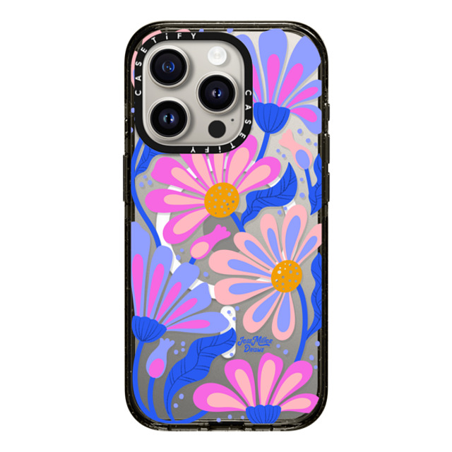 Jess Miller Draws x CASETiFY iPhone 15 Pro ケース ブラック インパクトケース MagSafe対応 Mystic Daisy