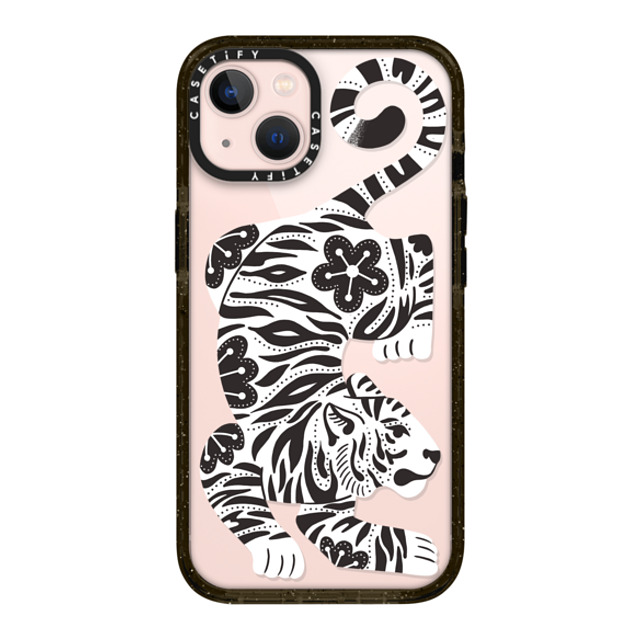 Jess Miller Draws x CASETiFY iPhone 13 ケース ブラック インパクトケース Silver Tiger