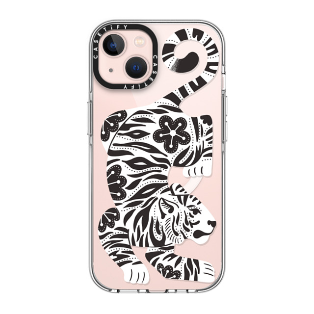 Jess Miller Draws x CASETiFY iPhone 13 ケース クリア クリア ケース MagSafe対応 Silver Tiger