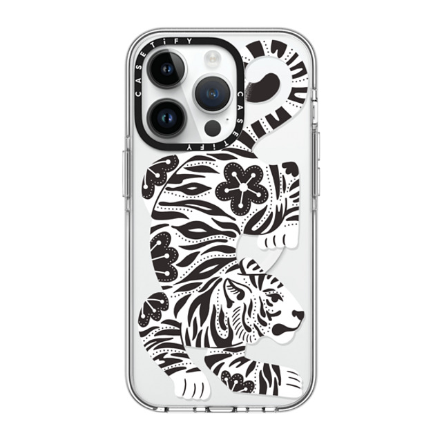 Jess Miller Draws x CASETiFY iPhone 14 Pro ケース クリア クリア ケース MagSafe対応 Silver Tiger