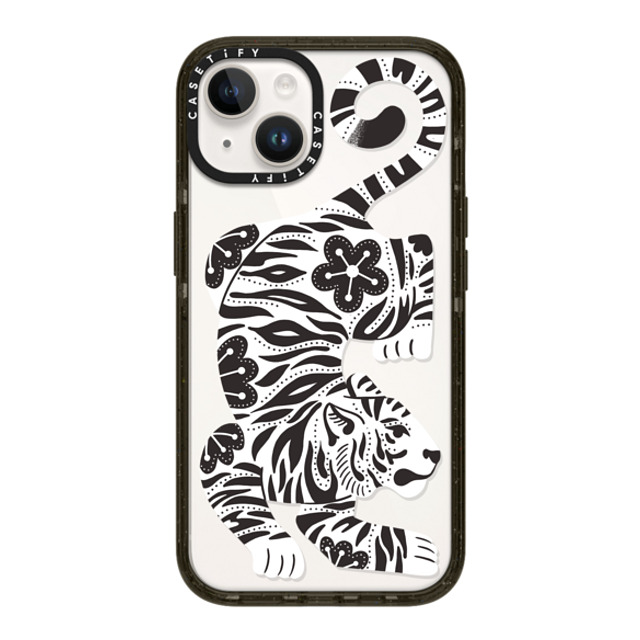 Jess Miller Draws x CASETiFY iPhone 14 ケース ブラック インパクトケース Silver Tiger