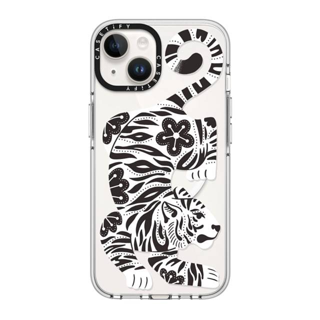 Jess Miller Draws x CASETiFY iPhone 14 ケース クリア クリア ケース MagSafe対応 Silver Tiger