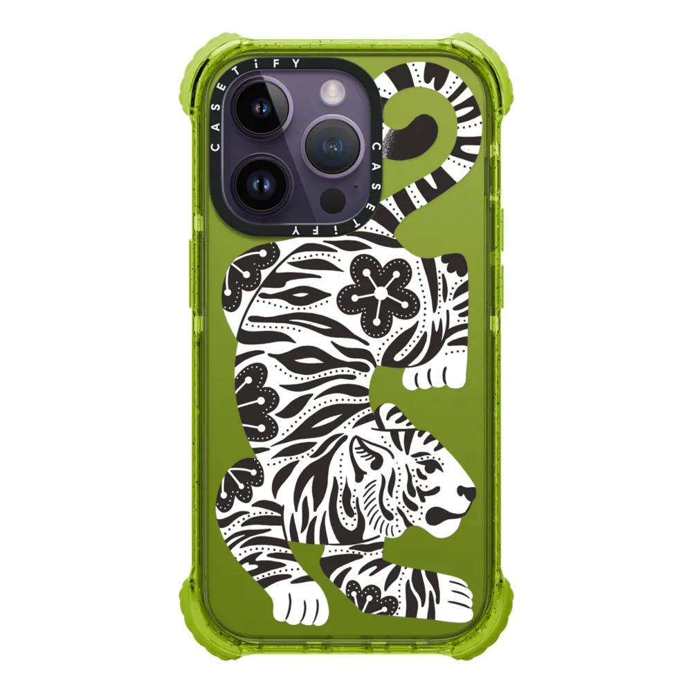 Ultra Impact iPhone 14 Pro Case - Silver Tiger