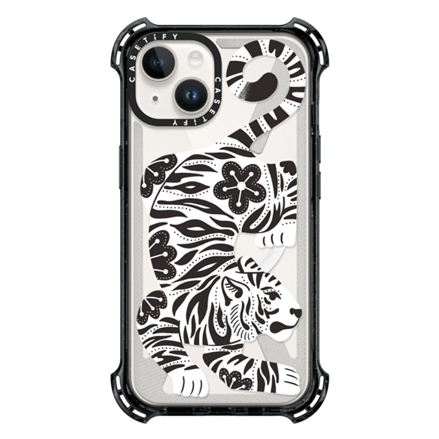 Jess Miller Draws x CASETiFY iPhone 14 Case Black バウンスケース Silver Tiger Jess Miller Draws x CASETiFY iPhone 14 Case Black バウンスケース Silver Tiger