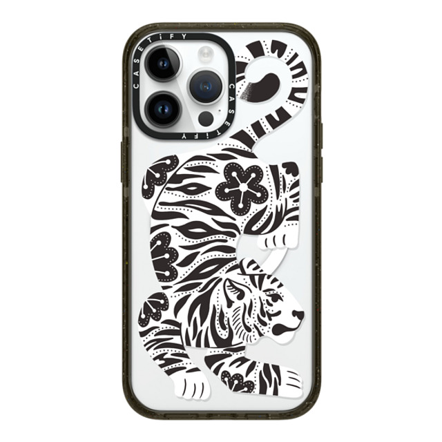 Jess Miller Draws x CASETiFY iPhone 14 Pro Max ケース ブラック インパクトケース MagSafe対応 Silver Tiger