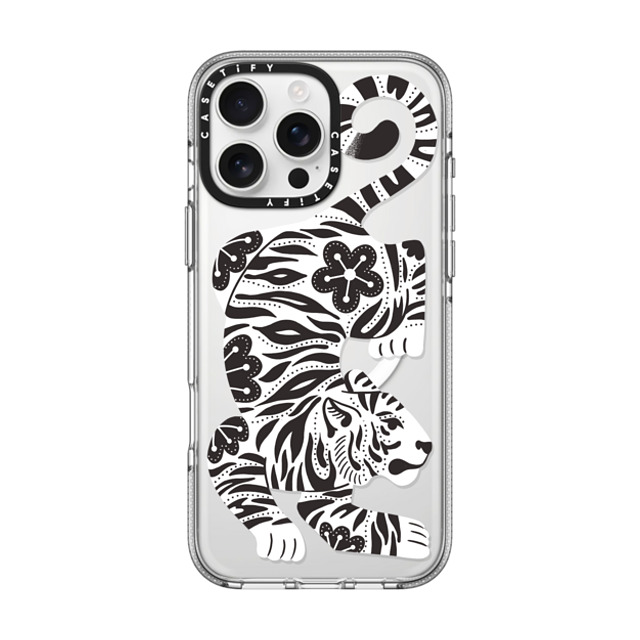 Jess Miller Draws x CASETiFY iPhone 16 Pro Max ケース クリア クリア ケース MagSafe対応 Silver Tiger