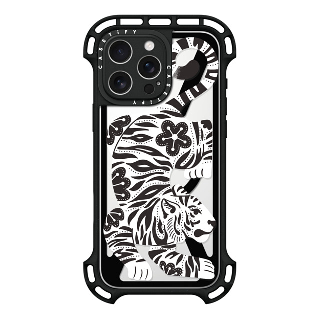 Jess Miller Draws x CASETiFY iPhone 16 Pro Max ケース ブラック ウルトラ バウンスケース MagSafe対応 Silver Tiger