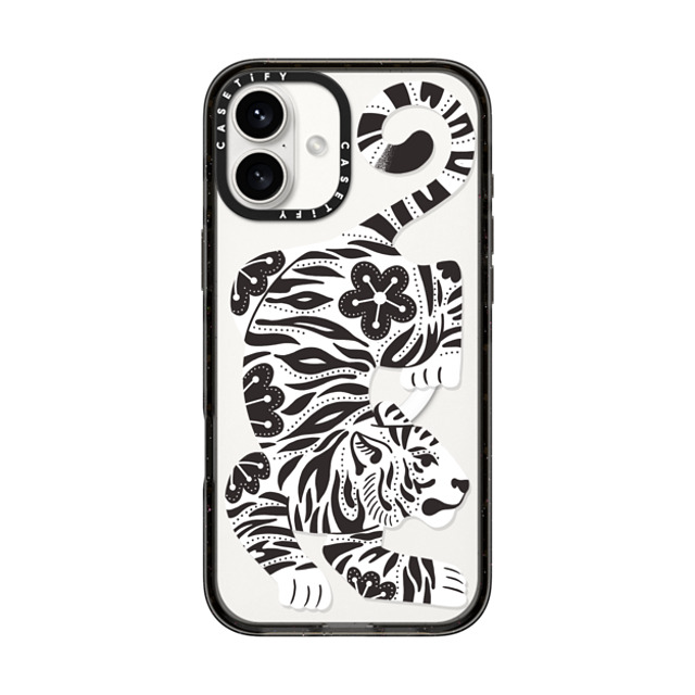 Jess Miller Draws x CASETiFY iPhone 16 Plus Case Summer,Floral Black Impact Case MagSafe Compatible Silver Tiger Back to School Jess Miller Draws x CASETiFY iPhone 16 Plus Case Summer,Floral Black Impact Case MagSafe Compatible Silver Tiger Back to School