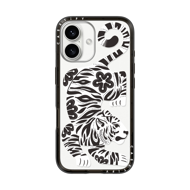 Jess Miller Draws x CASETiFY iPhone 16 Case Black インパクトライトケース Silver Tiger Jess Miller Draws x CASETiFY iPhone 16 Case Black インパクトライトケース Silver Tiger