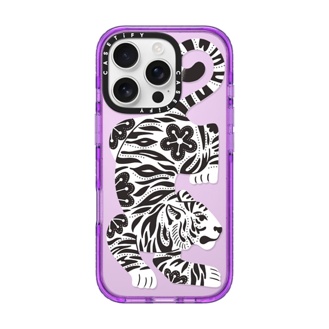 Jess Miller Draws x CASETiFY iPhone 16 Pro Case パープル Impact Case Silver Tiger Jess Miller Draws x CASETiFY iPhone 16 Pro Case パープル Impact Case Silver Tiger