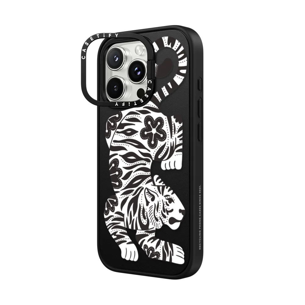Impact Ring Stand iPhone 16 Pro Case MagSafe Compatible - Silver Tiger