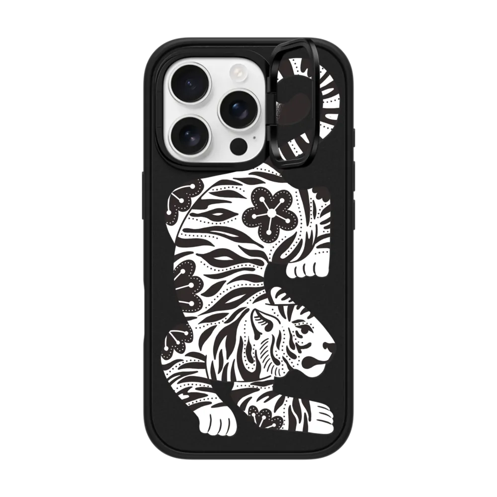 Impact Ring Stand iPhone 16 Pro Case MagSafe Compatible - Silver Tiger