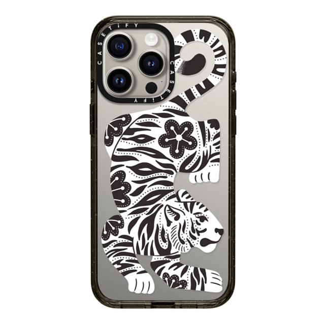 Jess Miller Draws x CASETiFY iPhone 15 Pro Max ケース ブラック インパクトケース Silver Tiger