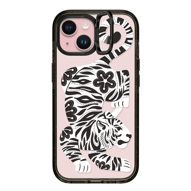 Jess Miller Draws x CASETiFY iPhone 15 Case Summer,Floral ブラック インパクトリングスタンドケース MagSafe対応 Silver Tiger Mother's Day Jess Miller Draws x CASETiFY iPhone 15 Case Summer,Floral ブラック インパクトリングスタンドケース MagSafe対応 Silver Tiger Mother's Day