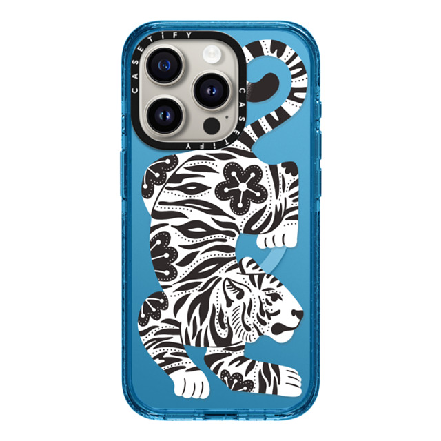 Jess Miller Draws x CASETiFY iPhone 15 Pro ケース Summer,Floral Cyan Blue インパクトケース MagSafe対応 Silver Tiger Back to School Jess Miller Draws x CASETiFY iPhone 15 Pro ケース Summer,Floral Cyan Blue インパクトケース MagSafe対応 Silver Tiger Back to School