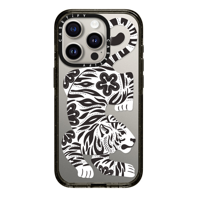 Jess Miller Draws x CASETiFY iPhone 15 Pro ケース ブラック インパクトケース Silver Tiger