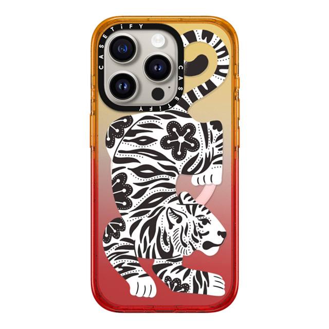 Jess Miller Draws x CASETiFY iPhone 15 Pro Case Peach Haze Impact Case MagSafe Compatible Silver Tiger Jess Miller Draws x CASETiFY iPhone 15 Pro Case Peach Haze Impact Case MagSafe Compatible Silver Tiger