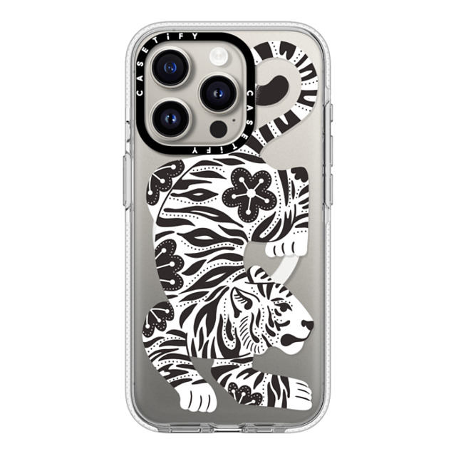 Jess Miller Draws x CASETiFY iPhone 15 Pro Case Clear Clear Case MagSafe Compatible Silver Tiger Jess Miller Draws x CASETiFY iPhone 15 Pro Case Clear Clear Case MagSafe Compatible Silver Tiger
