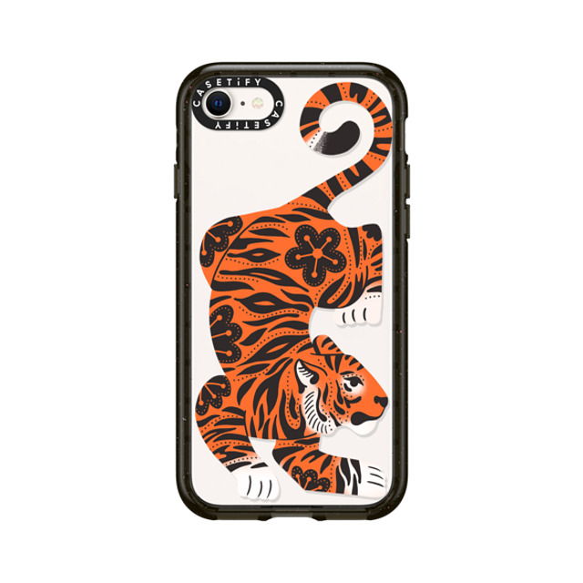 Jess Miller Draws x CASETiFY iPhone SE (2022) ケース Summer,Floral ブラック インパクトケース Fierce Tiger Father's Day Jess Miller Draws x CASETiFY iPhone SE (2022) ケース Summer,Floral ブラック インパクトケース Fierce Tiger Father's Day