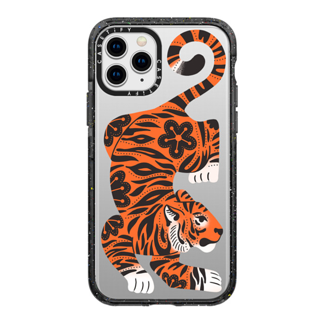 Jess Miller Draws x CASETiFY iPhone 11 Pro ケース ブラック インパクトケース Fierce Tiger