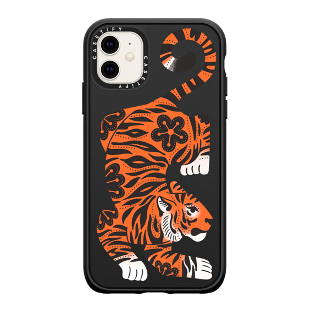 Jess Miller Draws x CASETiFY iPhone 11 ケース マットブラック インパクトケース Fierce Tiger
