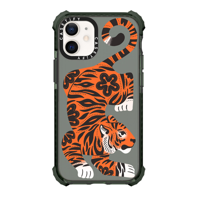 Jess Miller Draws x CASETiFY iPhone 12 mini Case Midnight Green ウルトラインパクトケース Fierce Tiger Jess Miller Draws x CASETiFY iPhone 12 mini Case Midnight Green ウルトラインパクトケース Fierce Tiger