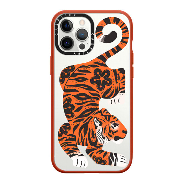 Jess Miller Draws x CASETiFY iPhone 12 Pro Max ケース Matte Red インパクトケース Fierce Tiger