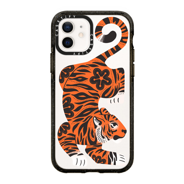 Jess Miller Draws x CASETiFY iPhone 12 ケース ブラック インパクトケース Fierce Tiger