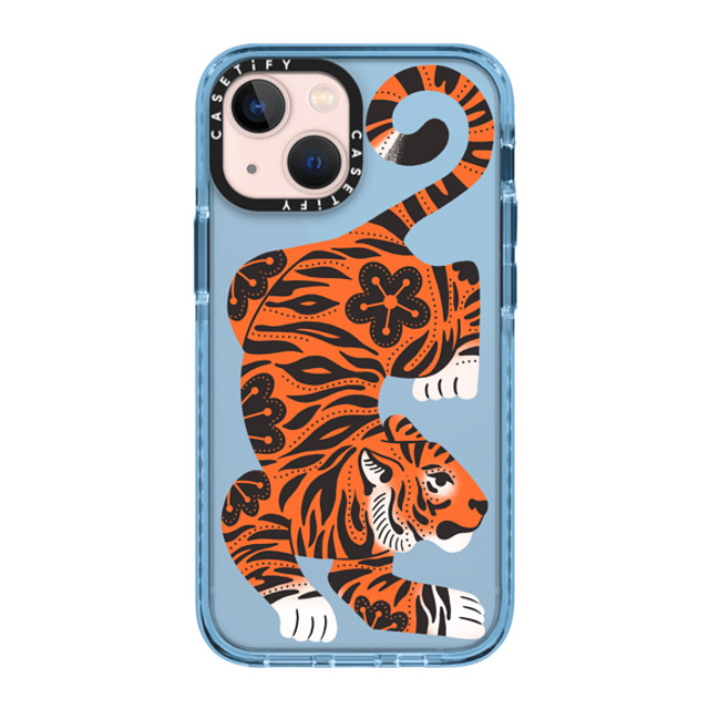 Jess Miller Draws x CASETiFY iPhone 13 Mini ケース Sierra Blue インパクトケース Fierce Tiger