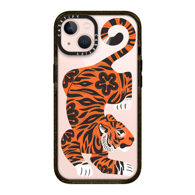 Jess Miller Draws x CASETiFY iPhone 13 ケース ブラック インパクトケース Fierce Tiger