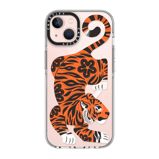 Jess Miller Draws x CASETiFY iPhone 13 ケース クリア クリア ケース MagSafe対応 Fierce Tiger